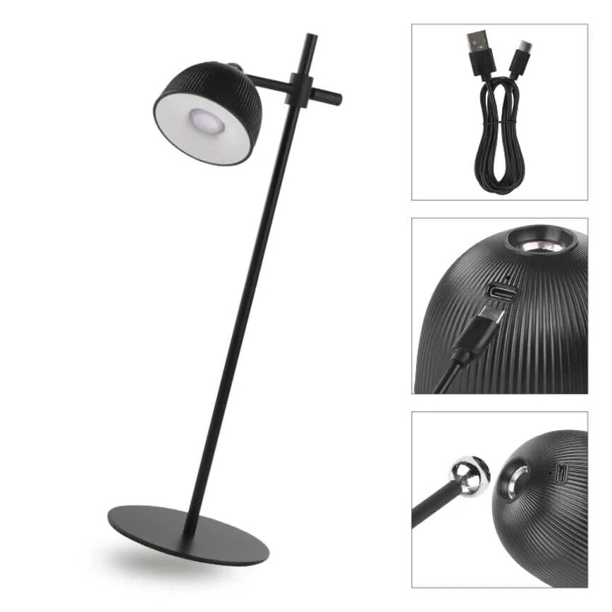 LED Pritemdomas įkraunamas stalinis šviestuvas magnetinis 4in1 LED/4,2W/3,7V 4000K 1200mAh juoda