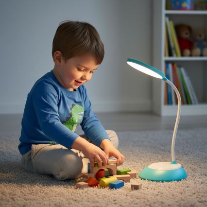 LED Pritemdomas įkraunamas stalinis šviestuvas VISUA LED/5W/5V 3000-5000K 1200 mAh mėlyna