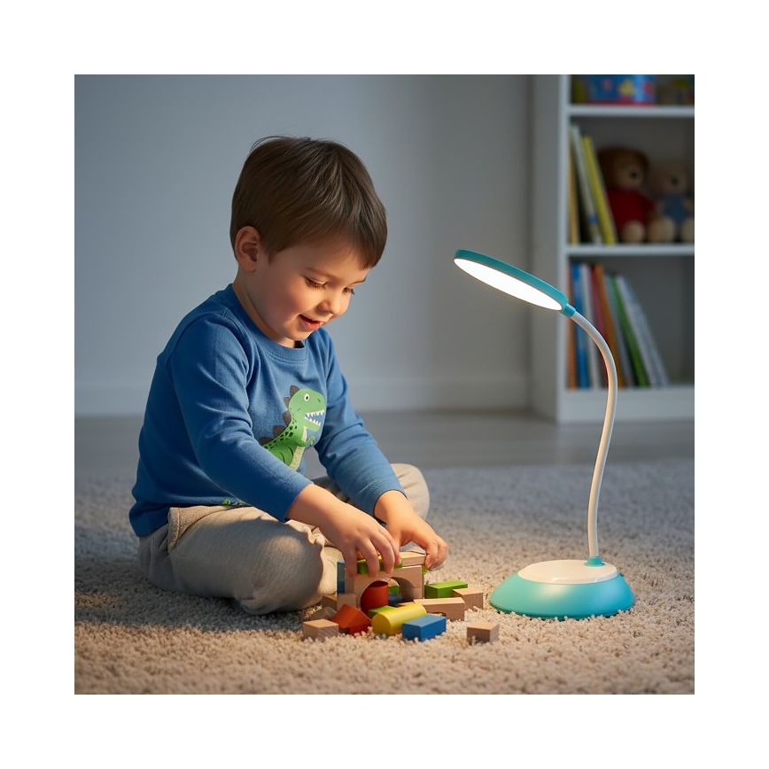 LED Pritemdomas įkraunamas stalinis šviestuvas VISUA LED/5W/5V 3000-5000K 1200 mAh mėlyna