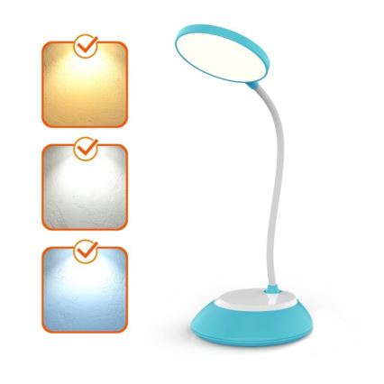 LED Pritemdomas įkraunamas stalinis šviestuvas VISUA LED/5W/5V 3000-5000K 1200 mAh mėlyna