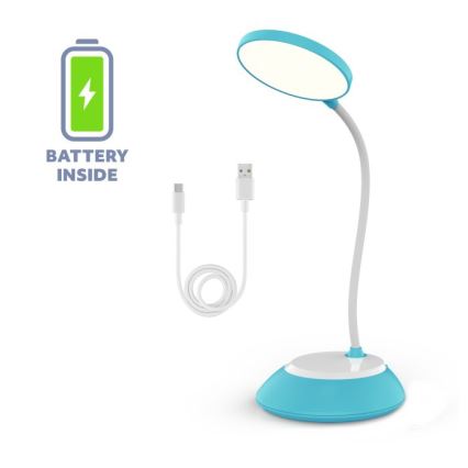LED Pritemdomas įkraunamas stalinis šviestuvas VISUA LED/5W/5V 3000-5000K 1200 mAh mėlyna