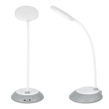LED Pritemdomas įkraunamas stalinis šviestuvas VISUA LED/5W/5V 3000-5000K 1200 mAh pilka