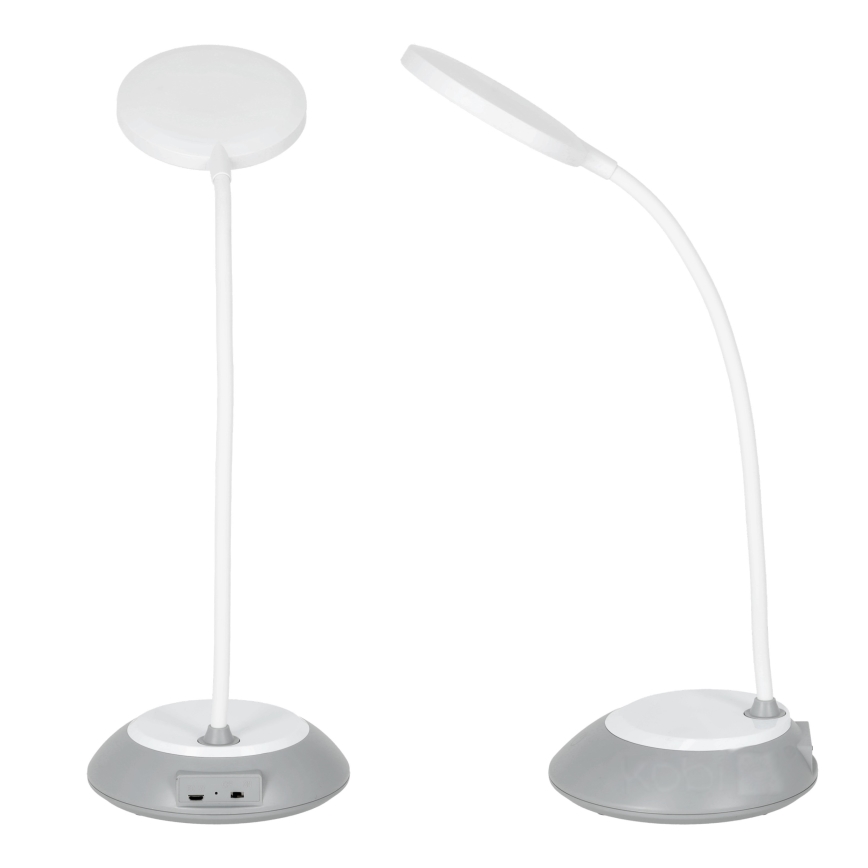 LED Pritemdomas įkraunamas stalinis šviestuvas VISUA LED/5W/5V 3000-5000K 1200 mAh pilka