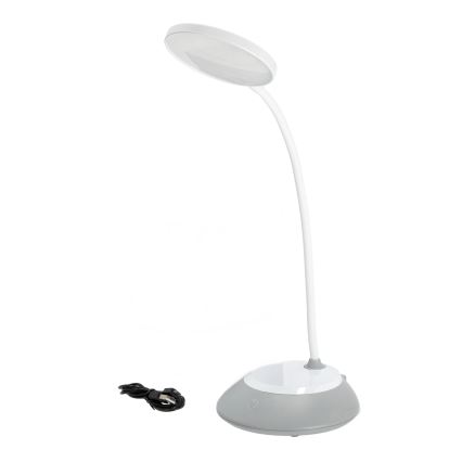 LED Pritemdomas įkraunamas stalinis šviestuvas VISUA LED/5W/5V 3000-5000K 1200 mAh pilka