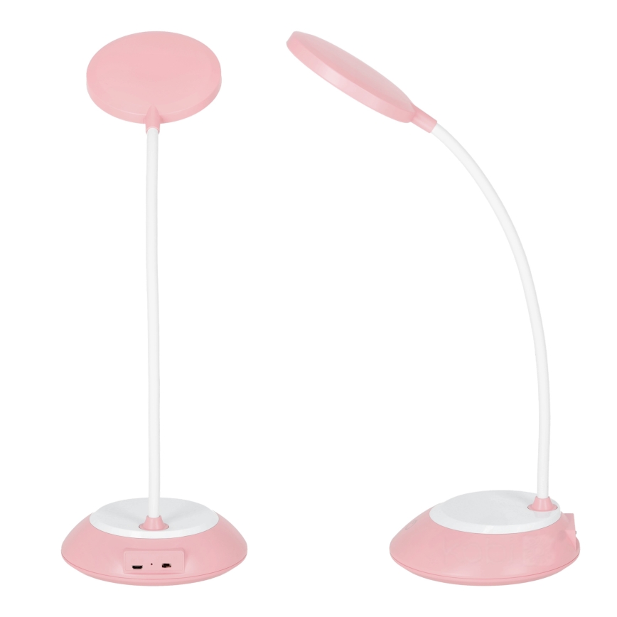 LED Pritemdomas įkraunamas stalinis šviestuvas VISUA LED/5W/5V 3000-5000K 1200 mAh rausva