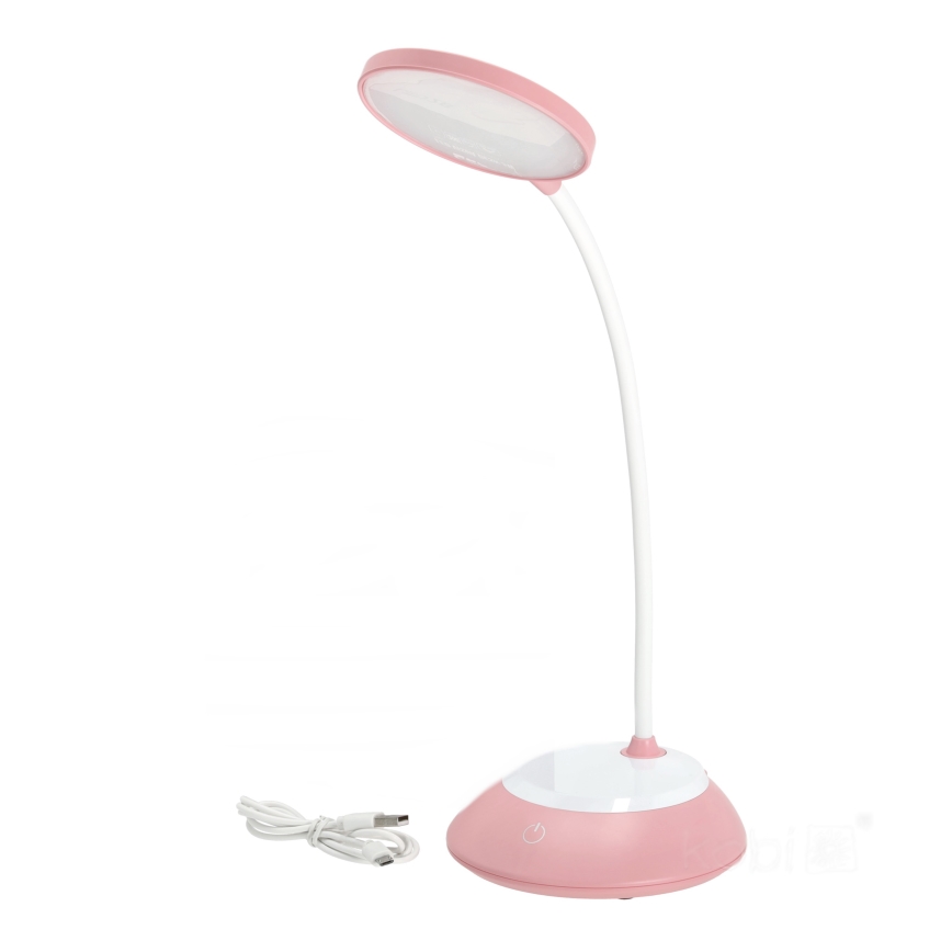 LED Pritemdomas įkraunamas stalinis šviestuvas VISUA LED/5W/5V 3000-5000K 1200 mAh rausva