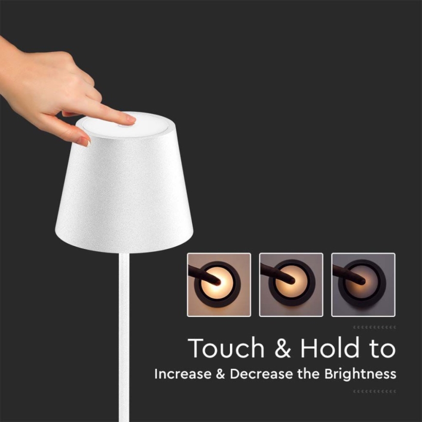 LED Pritemdomas įkraunamas toršeras 3in1 LED/4W/5V 4400 mAh 3000K IP54 balta