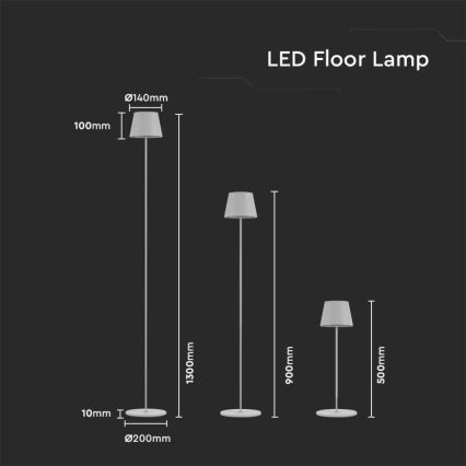 LED Pritemdomas įkraunamas toršeras 3in1 LED/4W/5V 4400 mAh 3000K IP54 balta