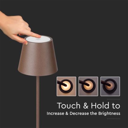 LED Pritemdomas įkraunamas toršeras 3in1 LED/4W/5V 4400 mAh 3000K IP54 ruda
