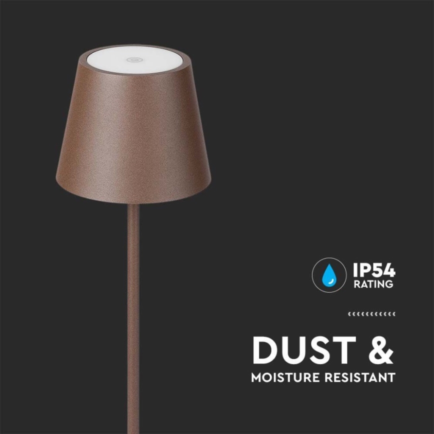 LED Pritemdomas įkraunamas toršeras 3in1 LED/4W/5V 4400 mAh 3000K IP54 ruda