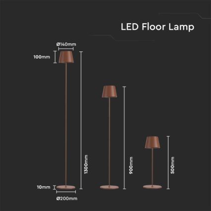 LED Pritemdomas įkraunamas toršeras 3in1 LED/4W/5V 4400 mAh 3000K IP54 ruda
