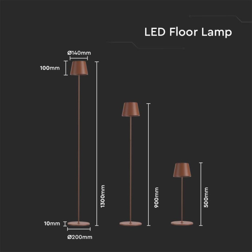 LED Pritemdomas įkraunamas toršeras 3in1 LED/4W/5V 4400 mAh 3000K IP54 ruda