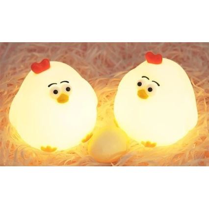 LED Pritemdomas įkraunamas vaikiškas naktinis šviestuvas LED/1W/5V 3000K 800 mAh viščiukas