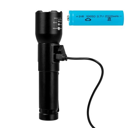 LED Pritemdomas įkraunamas žibintuvėlis LED/20W/5V IPX4 800 blizgus 2000 mAh