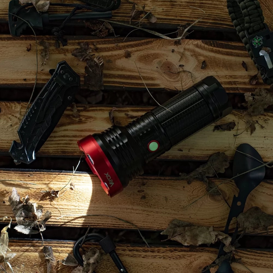LED Pritemdomas įkraunamas žibintuvėlis LED/20W/5V IPX5 2000 blizgus 6000 mAh