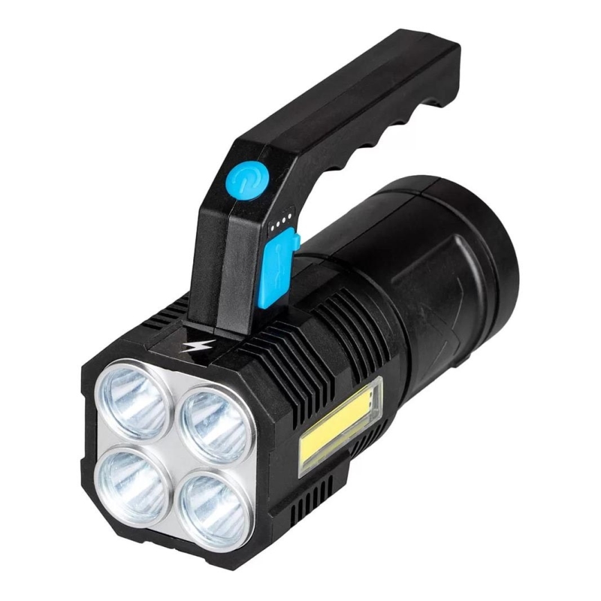 LED Pritemdomas įkraunamas žibintuvėlis LED/5V IPX4 250 blizgus 1200 mAh