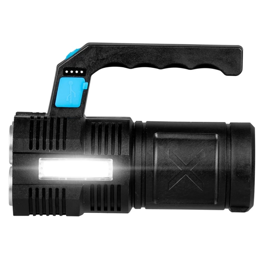 LED Pritemdomas įkraunamas žibintuvėlis LED/5V IPX4 250 blizgus 1200 mAh