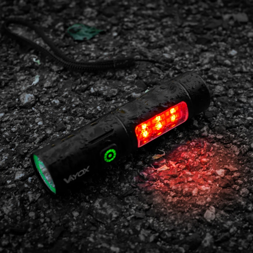 LED Pritemdomas įkraunamas žibintuvėlis su raudonas šviestuvas LED/5W/5V IPX4 250 blizgus 2000 mAh