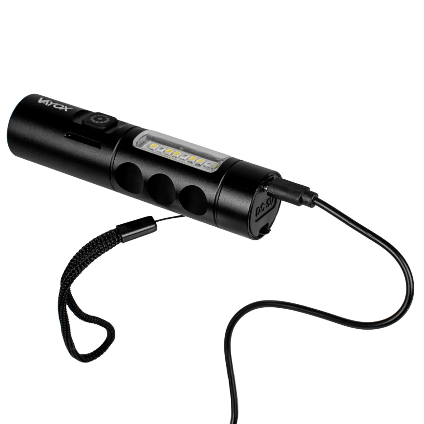 LED Pritemdomas įkraunamas žibintuvėlis su raudonas šviestuvas LED/5W/5V IPX4 250 blizgus 2000 mAh