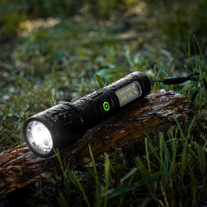LED Pritemdomas įkraunamas žibintuvėlis su raudonas šviestuvas LED/5W/5V IPX4 260 blizgus 2000 mAh