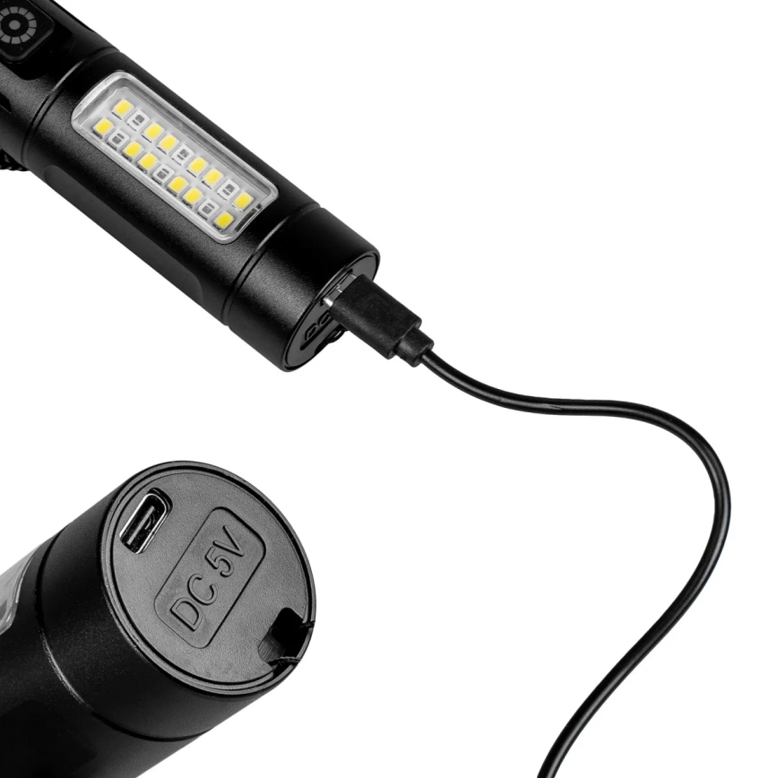LED Pritemdomas įkraunamas žibintuvėlis su raudonas šviestuvas LED/5W/5V IPX4 260 blizgus 2000 mAh