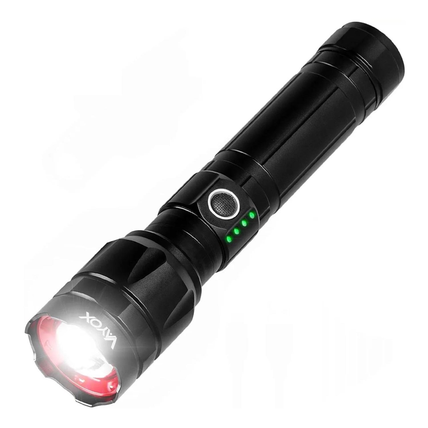 LED Pritemdomas įkraunamas žibintuvėlis su maitinimo bloku funkcija LED/30W/5V IPX5 1060 blizgus 5000 mAh