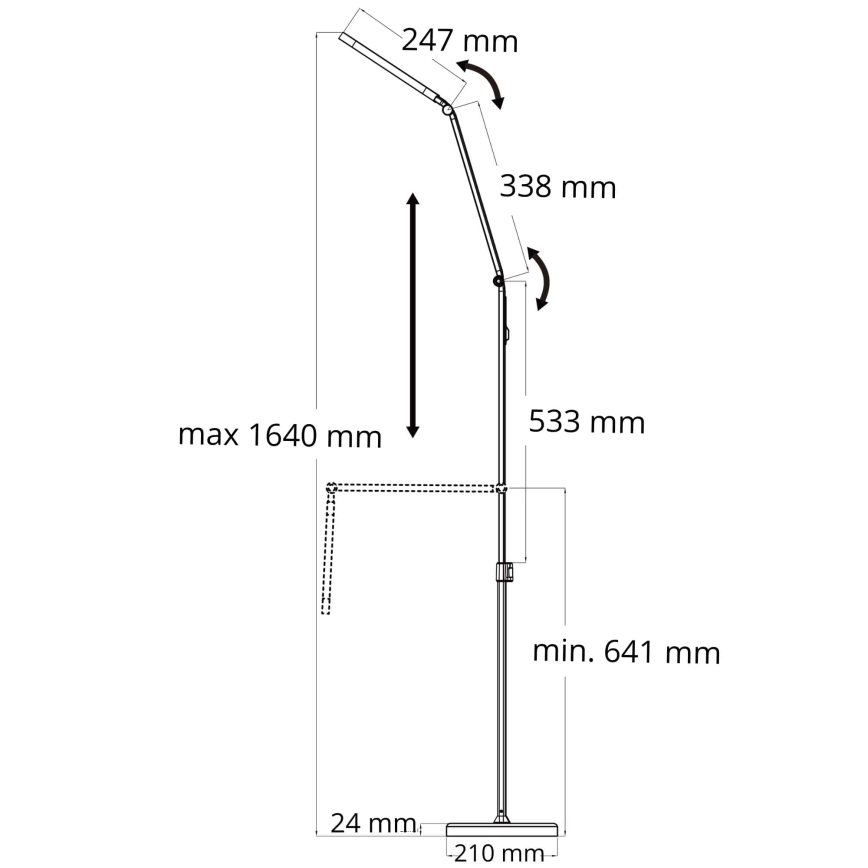 LED Pritemdomas jutiklinis toršeras FERRARA LED/13W/230V 3000/4000/6000K juoda