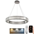 LED Pritemdomas krištolo pakabinamas sietynas LED/50W/230V 3000-6500K blizgus chromas + nuotolinio valdymo pultas