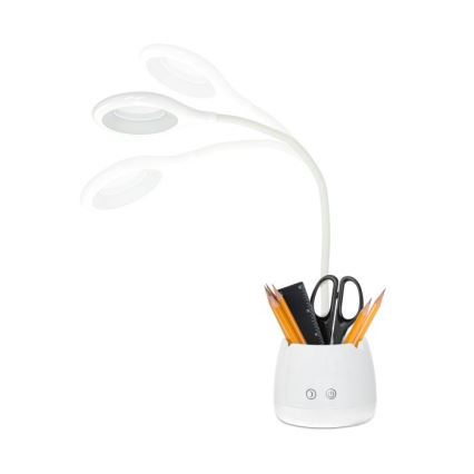 LED Pritemdomas lankstus įkraunamas Stalinis šviestuvas LUSIA LED/5W/5V 3000/4000K 1200 mAh balta
