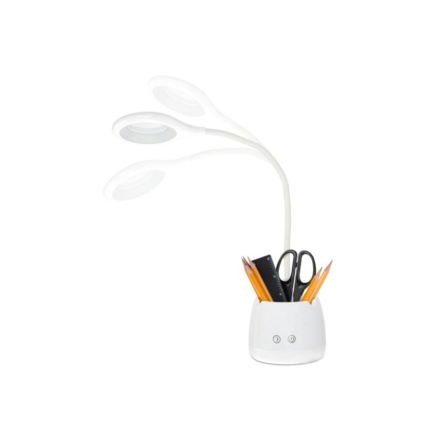 LED Pritemdomas lankstus įkraunamas Stalinis šviestuvas LUSIA LED/5W/5V 3000/4000K 1200 mAh balta