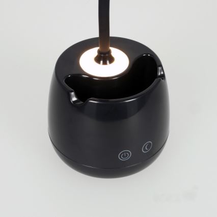 LED Pritemdomas lankstus įkraunamas Stalinis šviestuvas LUSIA LED/5W/5V 3000/4000K 1200 mAh juoda