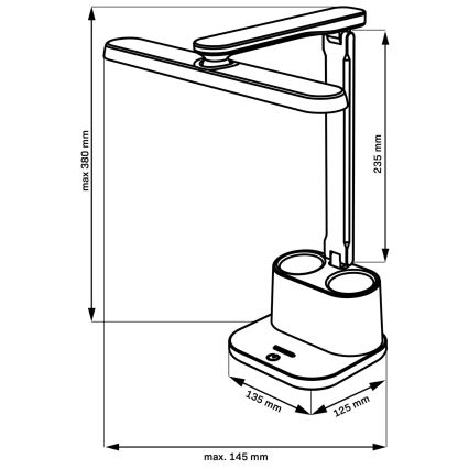 LED pritemdomas, liečiamas stalinis šviestuvas BARI LED/6W/230V balta