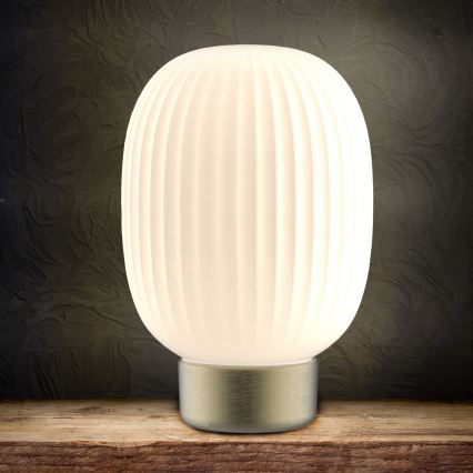 LED pritemdomas, liečiamas stalinis šviestuvas LATTE LED/1,8W/5V USB 2000 mAh auksas/balta