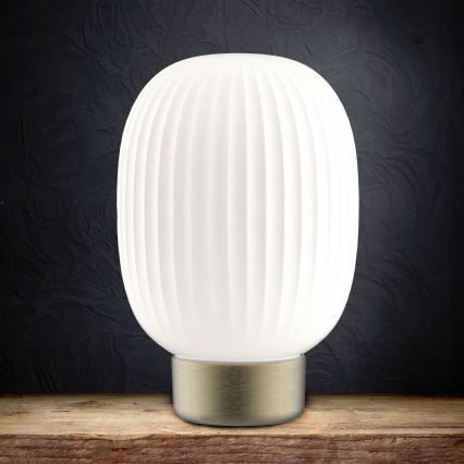 LED pritemdomas, liečiamas stalinis šviestuvas LATTE LED/1,8W/5V USB 2000 mAh auksas/balta