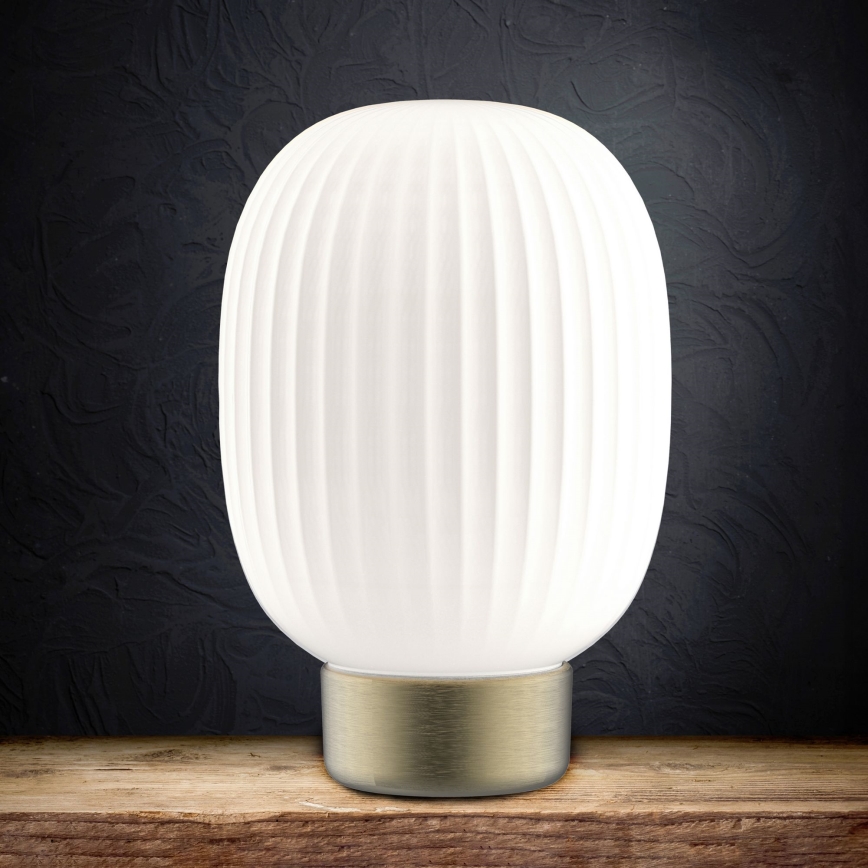 LED pritemdomas, liečiamas stalinis šviestuvas LATTE LED/1,8W/5V USB 2000 mAh auksas/balta