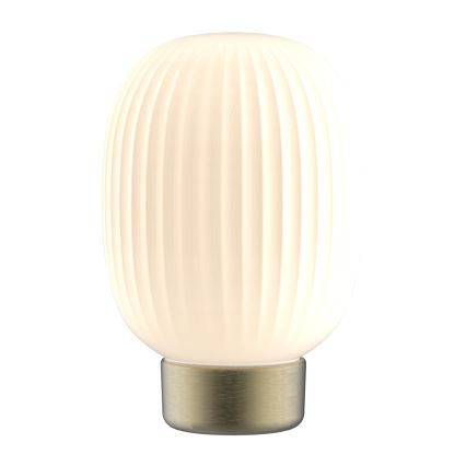 LED pritemdomas, liečiamas stalinis šviestuvas LATTE LED/1,8W/5V USB 2000 mAh auksas/balta
