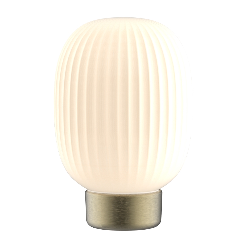 LED pritemdomas, liečiamas stalinis šviestuvas LATTE LED/1,8W/5V USB 2000 mAh auksas/balta
