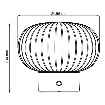 LED pritemdomas, liečiamas stalinis šviestuvas LATTE LED/1,8W/5V USB 2000 mAh matinis chromas/balta