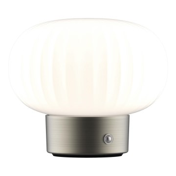LED pritemdomas, liečiamas stalinis šviestuvas LATTE LED/1,8W/5V USB 2000 mAh matinis chromas/balta