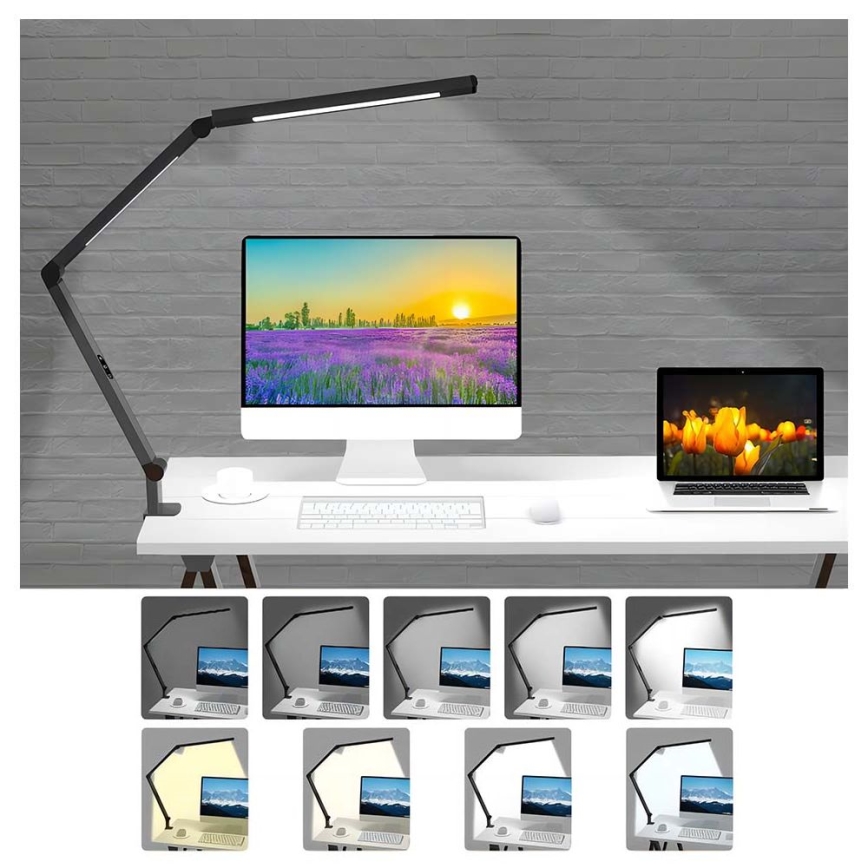 LED šviesos reguliavimas jutiklinė lankstus Stalinis šviestuvas POINTIQ LED/12W/230V 3000/4000/5000/6500K CRI 92 juoda