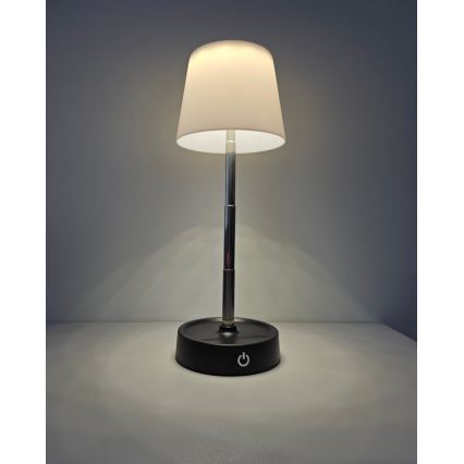 LED pritemdomas, liečiamas stalinis šviestuvas LED/3W/5V USB 800 mAh balta