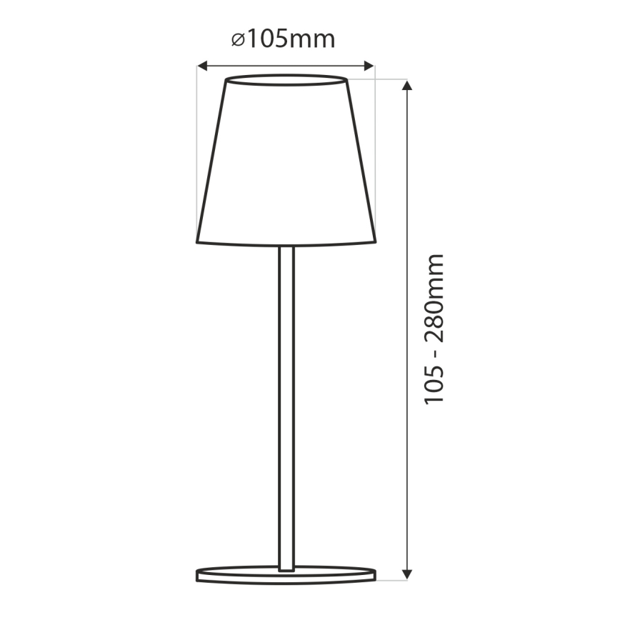 LED pritemdomas, liečiamas stalinis šviestuvas LED/3W/5V USB 800 mAh balta