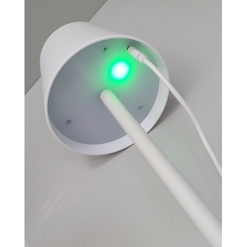 LED pritemdomas, liečiamas stalinis šviestuvas LED/5W/5V USB 1200 mAh balta
