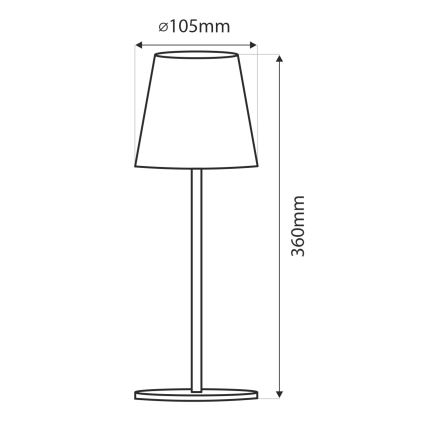 LED pritemdomas, liečiamas stalinis šviestuvas LED/5W/5V USB 1200 mAh balta