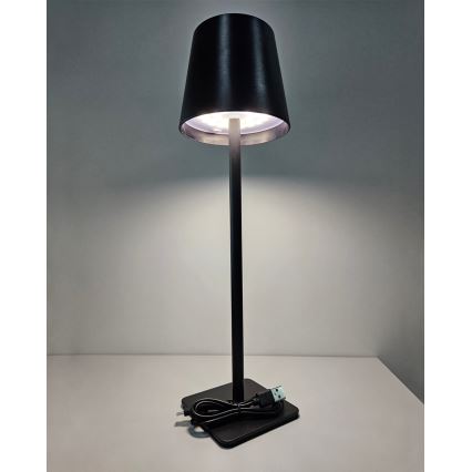 LED pritemdomas, liečiamas stalinis šviestuvas LED/5W/5V USB 1200 mAh juoda