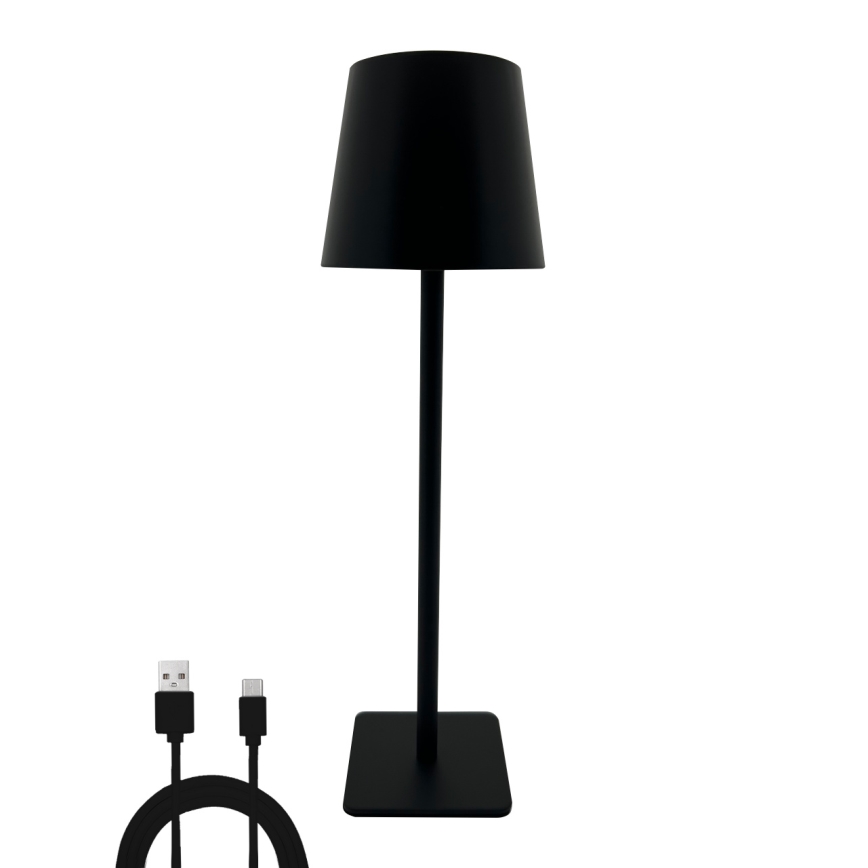 LED pritemdomas, liečiamas stalinis šviestuvas LED/5W/5V USB 1200 mAh juoda