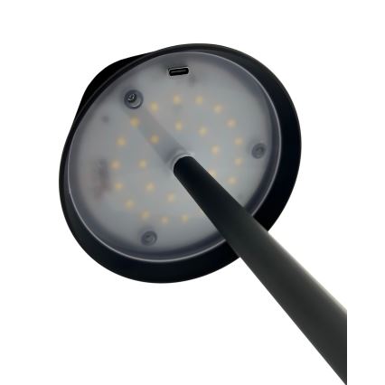 LED pritemdomas, liečiamas stalinis šviestuvas LED/5W/5V USB 1200 mAh juoda