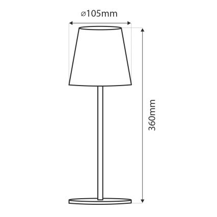 LED pritemdomas, liečiamas stalinis šviestuvas LED/5W/5V USB 1200 mAh juoda