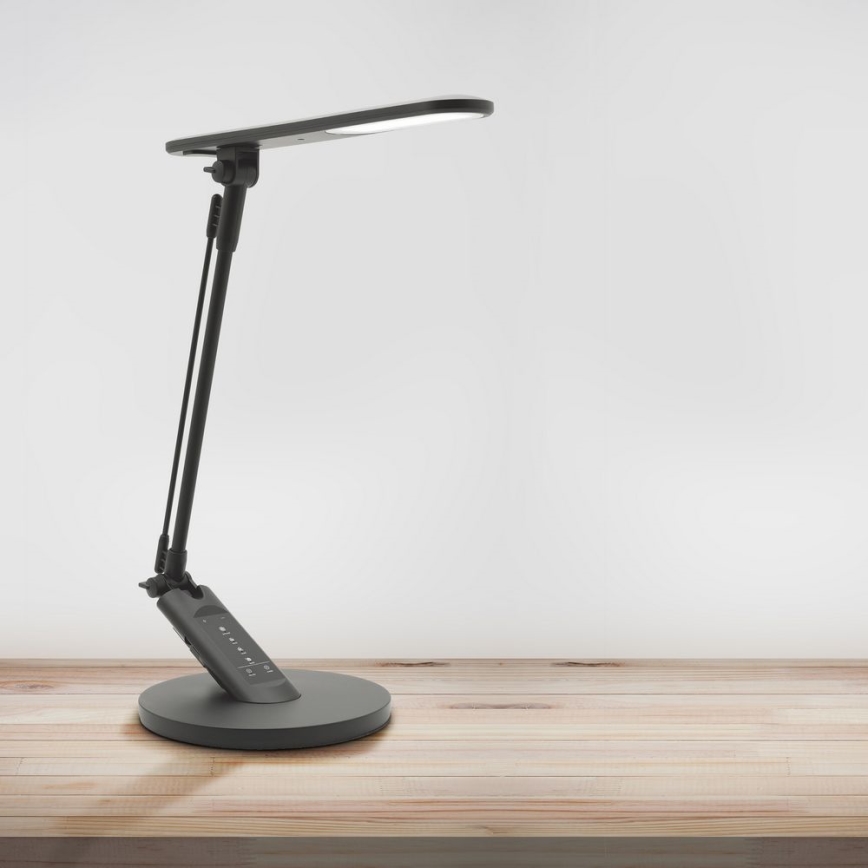 LED pritemdomas, liečiamas stalinis šviestuvas OPTIMUM LED/7W/230V USB 3000/4000/6000K juoda
