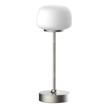 LED pritemdomas, liečiamas stalinis šviestuvas RIMINI LED/2W/5V USB 2000 mAh matinis chromas/balta